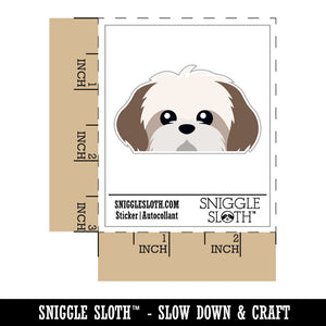 Peeking Shih Tzu Dog Waterproof Vinyl Phone Tablet Laptop Water Bottle Car Window Bumper Decal Sticker Set - 5 Pack