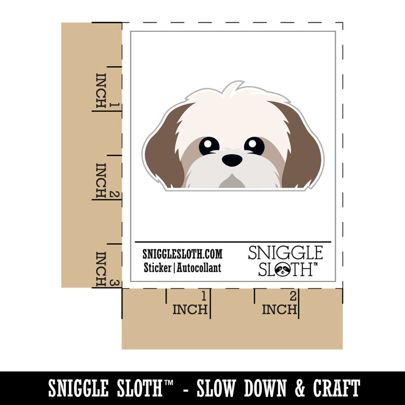 Peeking Shih Tzu Dog Waterproof Vinyl Phone Tablet Laptop Water Bottle Car Window Bumper Decal Sticker Set - 5 Pack