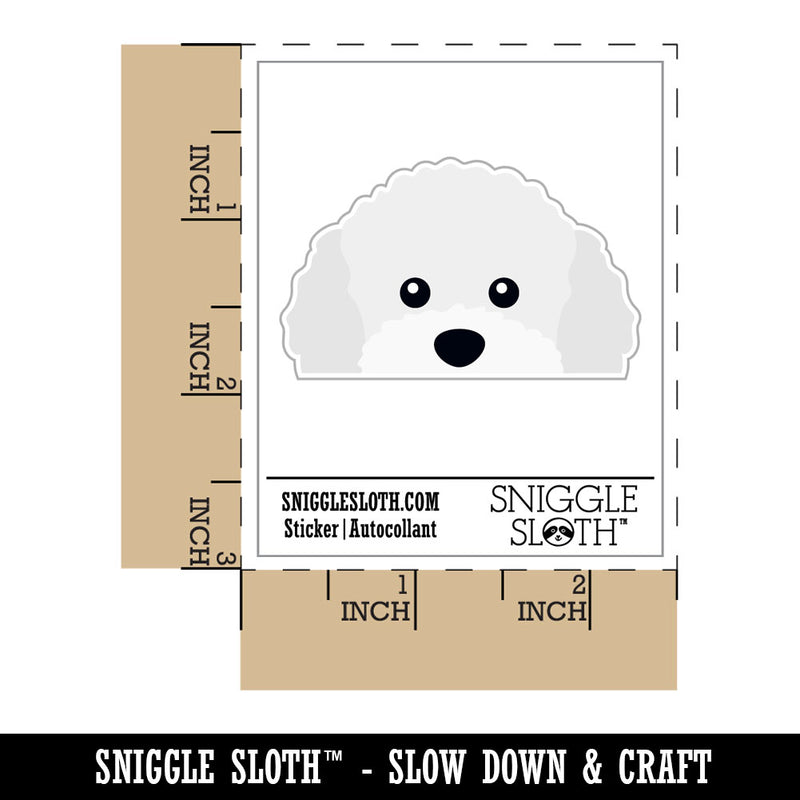 Peeking White Toy Poodle Dog Waterproof Vinyl Phone Tablet Laptop Water Bottle Car Window Bumper Decal Sticker Set - 5 Pack