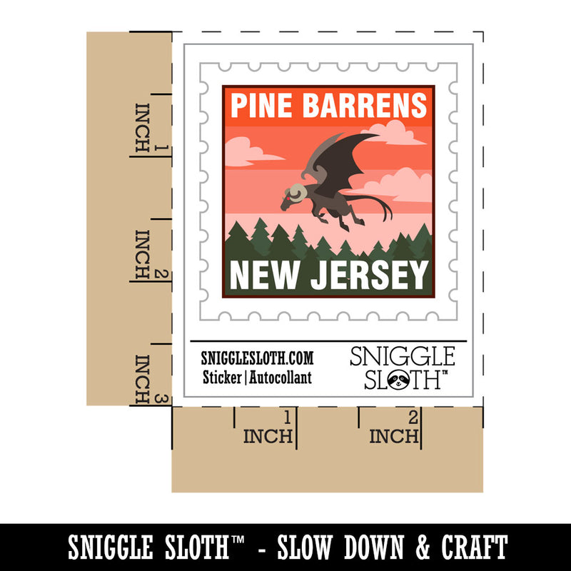 Pine Barrens New Jersey Devil Cryptid Monster Destination Waterproof Vinyl Phone Tablet Laptop Water Bottle Car Window Bumper Decal Sticker Set - 5 Pack