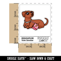 Posh Rich Snobby Dachshund Dog Sunglasses Purse Waterproof Vinyl Phone Tablet Laptop Water Bottle Car Window Bumper Decal Sticker Set - 5 Pack