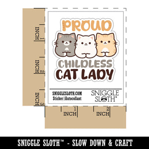 Proud Childless Cat Lady Waterproof Vinyl Phone Tablet Laptop Water Bottle Car Window Bumper Decal Sticker Set - 5 Pack