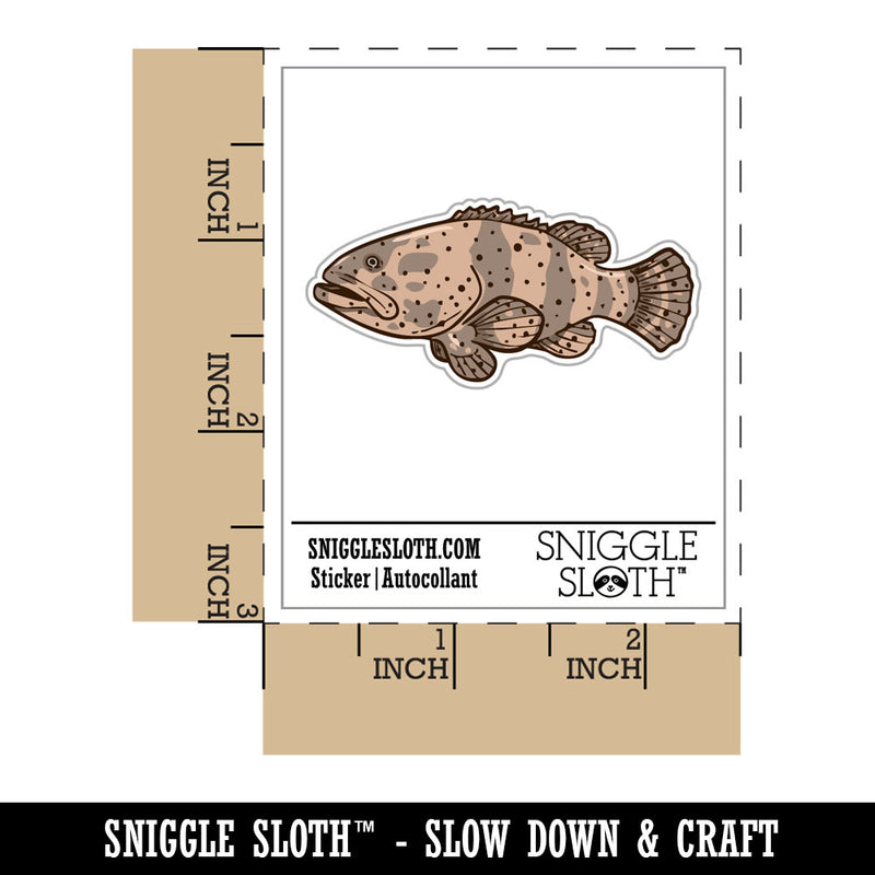Realisitc Grouper Spotted Fish Waterproof Vinyl Phone Tablet Laptop Water Bottle Car Window Bumper Decal Sticker Set - 5 Pack