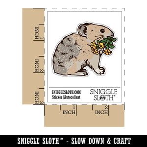 Realistic American Pika Gathering Flowers Waterproof Vinyl Phone Tablet Laptop Water Bottle Car Window Bumper Decal Sticker Set - 5 Pack