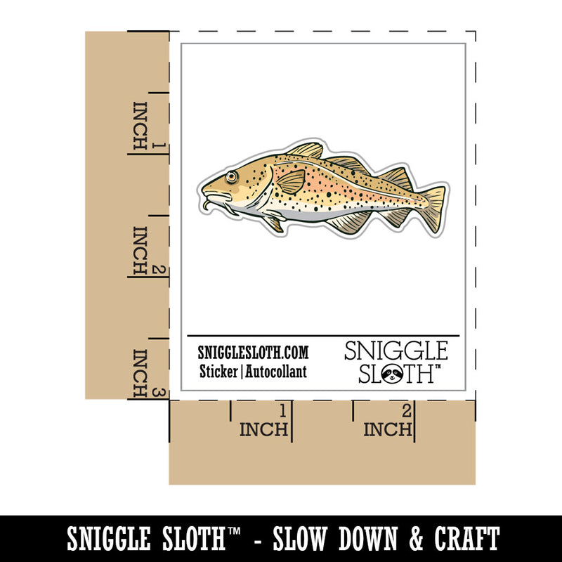 Realistic Atlantic Cod Spotted Fish Waterproof Vinyl Phone Tablet Laptop Water Bottle Car Window Bumper Decal Sticker Set - 5 Pack