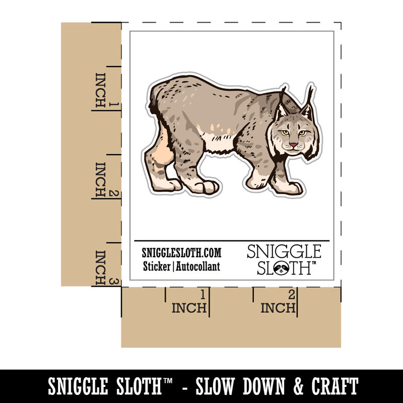 Realistic Canada Lynx Wild Cat Feline Waterproof Vinyl Phone Tablet Laptop Water Bottle Car Window Bumper Decal Sticker Set - 5 Pack