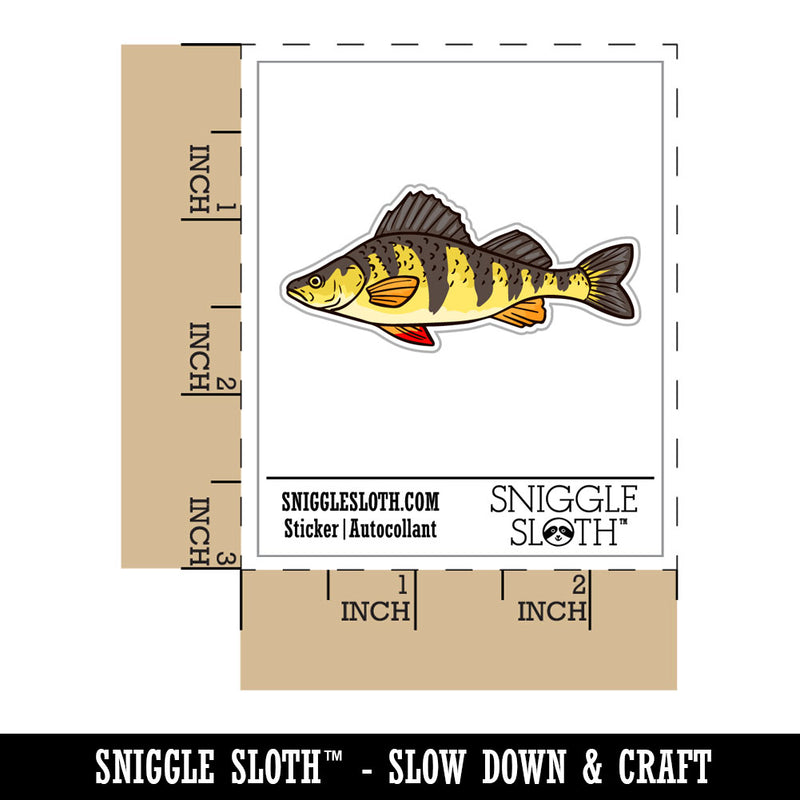 Realistic Yellow Perch Striped Fish Waterproof Vinyl Phone Tablet Laptop Water Bottle Car Window Bumper Decal Sticker Set - 5 Pack