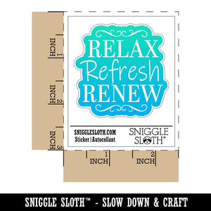 Relax Refresh Renew Waterproof Vinyl Phone Tablet Laptop Water Bottle Car Window Bumper Decal Sticker Set - 5 Pack