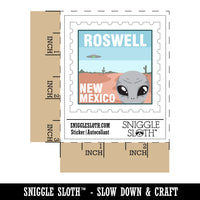Roswell New Mexico Destination Stamp Alien UFO Waterproof Vinyl Phone Tablet Laptop Water Bottle Car Window Bumper Decal Sticker Set - 5 Pack