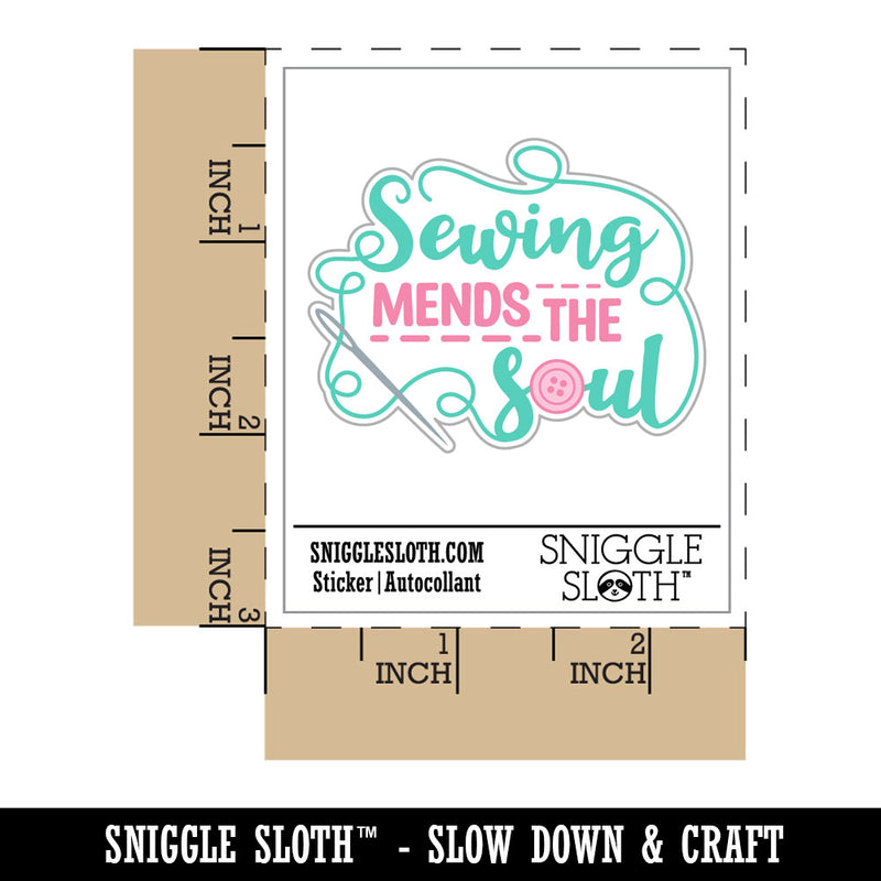 Sewing Mends the Soul Waterproof Vinyl Phone Tablet Laptop Water Bottle Car Window Bumper Decal Sticker Set - 5 Pack