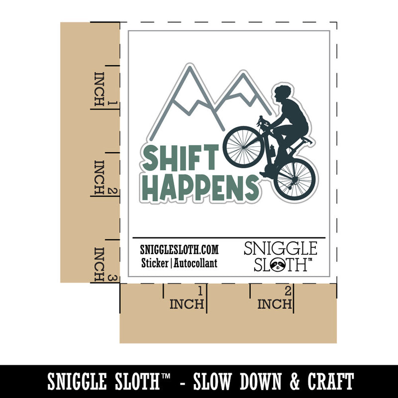 Shift Happens Bike Cycling Waterproof Vinyl Phone Tablet Laptop Water Bottle Car Window Bumper Decal Sticker Set - 5 Pack