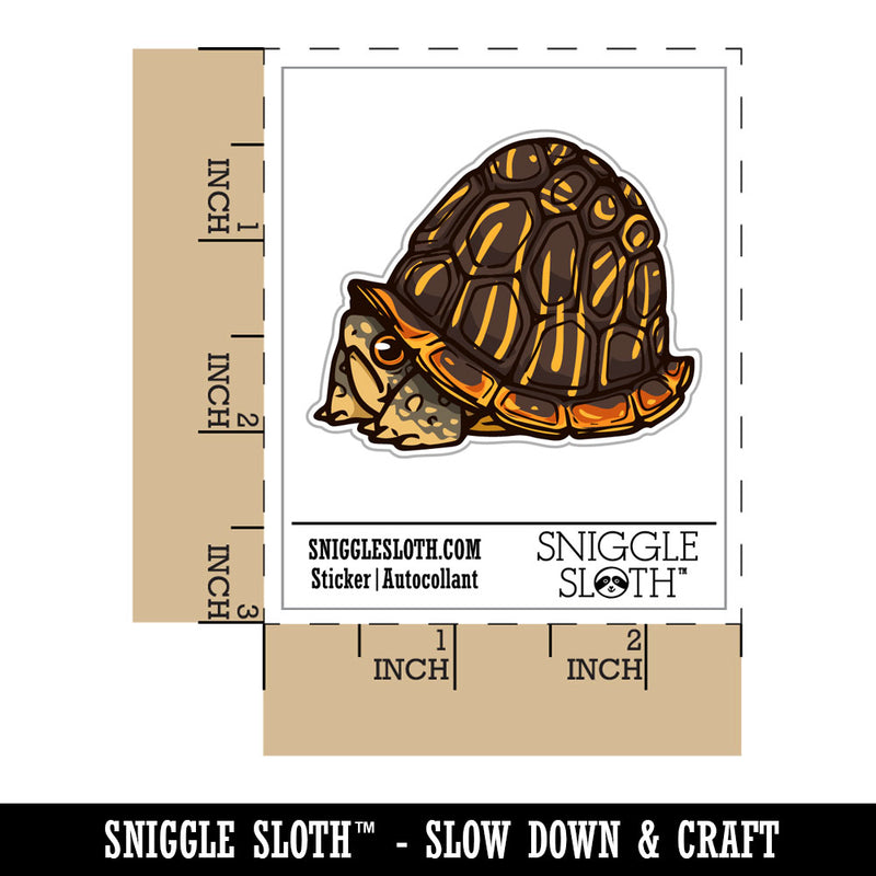 Shy Hiding Western Box Turtle Cartoon Waterproof Vinyl Phone Tablet Laptop Water Bottle Car Window Bumper Decal Sticker Set - 5 Pack