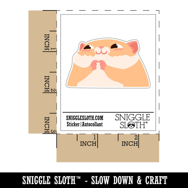 Shy Nervous Peeking Hamster Waterproof Vinyl Phone Tablet Laptop Water Bottle Car Window Bumper Decal Sticker Set - 5 Pack