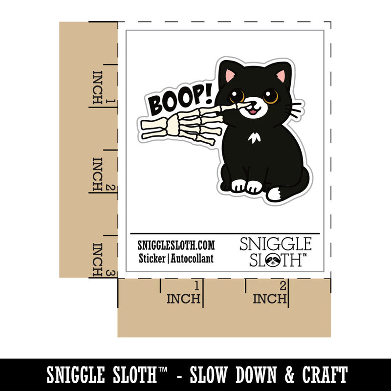 Skeleton Hand Boop Cat Nose Waterproof Vinyl Phone Tablet Laptop Water Bottle Car Window Bumper Decal Sticker Set - 5 Pack