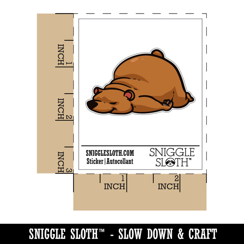 Sleeping Cartoon Bear Waterproof Vinyl Phone Tablet Laptop Water Bottle Car Window Bumper Decal Sticker Set - 5 Pack