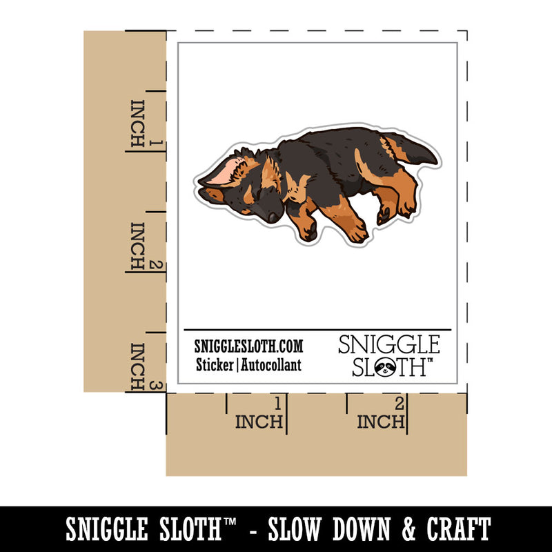 Sleeping German Shepherd Puppy Dog Cute Waterproof Vinyl Phone Tablet Laptop Water Bottle Car Window Bumper Decal Sticker Set - 5 Pack