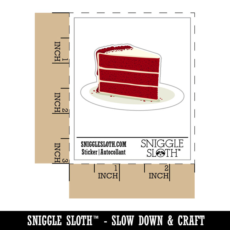 Slice of Decadant Red Velvet Cake Waterproof Vinyl Phone Tablet Laptop Water Bottle Car Window Bumper Decal Sticker Set - 5 Pack