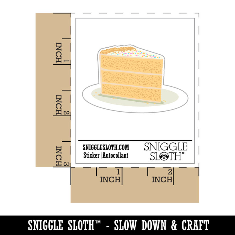 Slice of Yellow Birthday Cake Waterproof Vinyl Phone Tablet Laptop Water Bottle Car Window Bumper Decal Sticker Set - 5 Pack