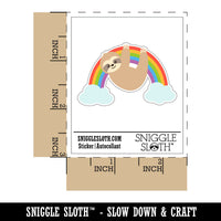 Sloth Hanging From Rainbow Waterproof Vinyl Phone Tablet Laptop Water Bottle Car Window Bumper Decal Sticker Set - 5 Pack