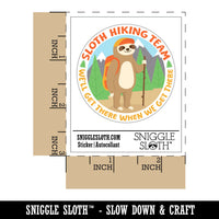 Sloth Hiking Team Waterproof Vinyl Phone Tablet Laptop Water Bottle Car Window Bumper Decal Sticker Set - 5 Pack