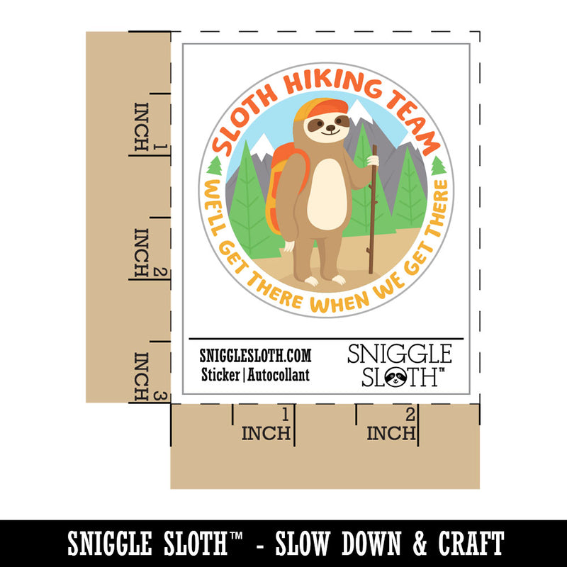 Sloth Hiking Team Waterproof Vinyl Phone Tablet Laptop Water Bottle Car Window Bumper Decal Sticker Set - 5 Pack