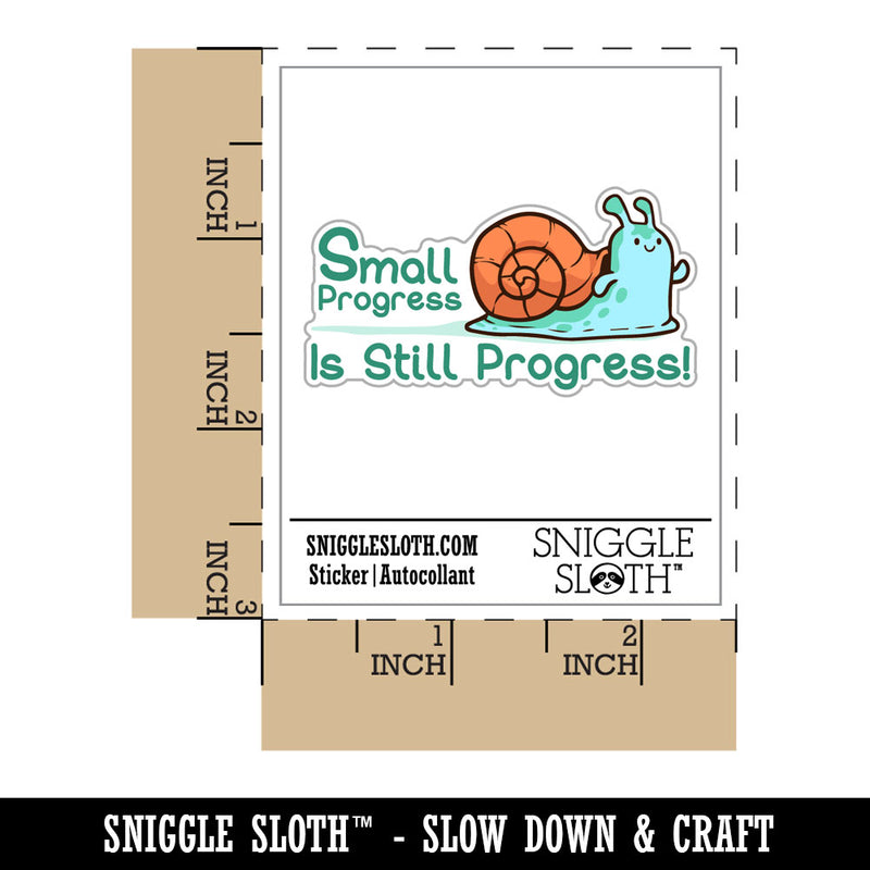 Small Progress is Still Progress Motivational Snail Waterproof Vinyl Phone Tablet Laptop Water Bottle Car Window Bumper Decal Sticker Set - 5 Pack