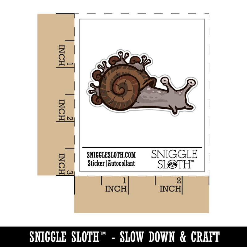 Snail with Babies on Shell Mother Father Parenthood Waterproof Vinyl Phone Tablet Laptop Water Bottle Car Window Bumper Decal Sticker Set - 5 Pack