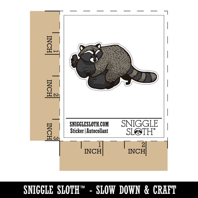Sneaky Raccoon Hugging Bag of Trash Waterproof Vinyl Phone Tablet Laptop Water Bottle Car Window Bumper Decal Sticker Set - 5 Pack