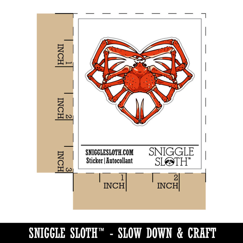 Snow Crab Legs Seafood Heart Waterproof Vinyl Phone Tablet Laptop Water Bottle Car Window Bumper Decal Sticker Set - 5 Pack