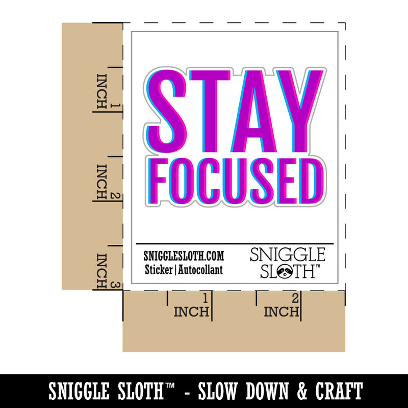 Stay Focused Double Vision Optical Illusion Waterproof Vinyl Phone Tablet Laptop Water Bottle Car Window Bumper Decal Sticker Set - 5 Pack