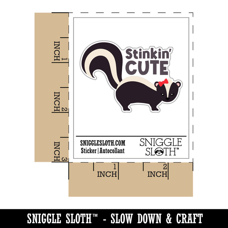 Stinkin Cute Skunk Waterproof Vinyl Phone Tablet Laptop Water Bottle Car Window Bumper Decal Sticker Set - 5 Pack