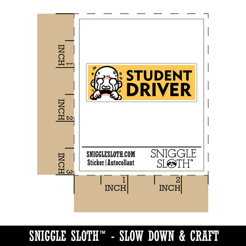 Student Driver Crying Funny Face Waterproof Vinyl Phone Tablet Laptop Water Bottle Car Window Bumper Decal Sticker Set - 5 Pack