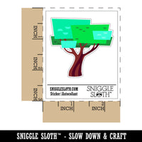 Stylized Geometric Tree Blocky Artsy Waterproof Vinyl Phone Tablet Laptop Water Bottle Car Window Bumper Decal Sticker Set - 5 Pack