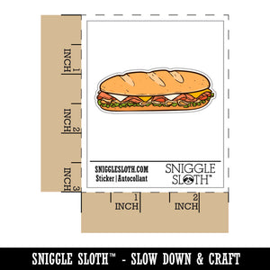 Submarine Sandwich Hoagie Hero Sub Bread Waterproof Vinyl Phone Tablet Laptop Water Bottle Car Window Bumper Decal Sticker Set - 5 Pack