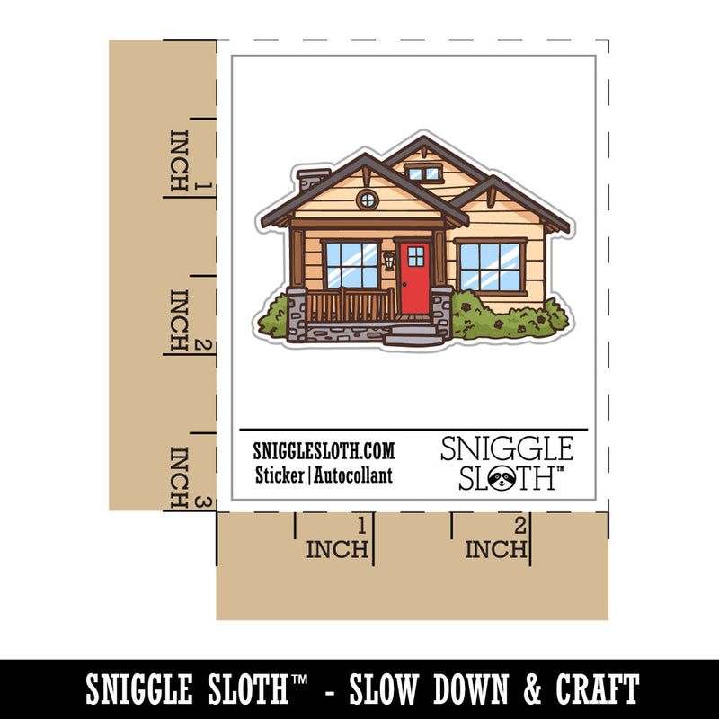 Traditional Craftsman Style House Home Waterproof Vinyl Phone Tablet Laptop Water Bottle Car Window Bumper Decal Sticker Set - 5 Pack