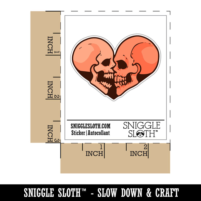 Two Skulls Kissing Heart Waterproof Vinyl Phone Tablet Laptop Water Bottle Car Window Bumper Decal Sticker Set - 5 Pack