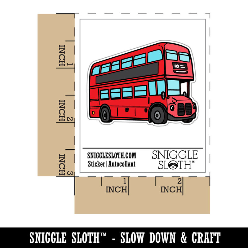 Two Storey Double_Decker Bus Public Transportation Waterproof Vinyl Phone Tablet Laptop Water Bottle Car Window Bumper Decal Sticker Set - 5 Pack