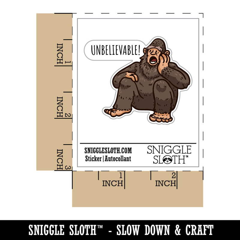 Unbelievable Shocked Bigfoot Cryptid Sasquatch Waterproof Vinyl Phone Tablet Laptop Water Bottle Car Window Bumper Decal Sticker Set - 5 Pack