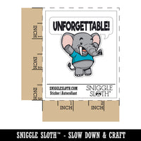 Unforgettable Elephant Cute Compliment Waterproof Vinyl Phone Tablet Laptop Water Bottle Car Window Bumper Decal Sticker Set - 5 Pack