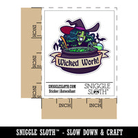 Wicked Work Witch Cauldron Brewing Potion Halloween Compliment Waterproof Vinyl Phone Tablet Laptop Water Bottle Car Window Bumper Decal Sticker Set - 5 Pack
