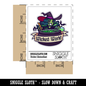 Wicked Work Witch Cauldron Brewing Potion Halloween Compliment Waterproof Vinyl Phone Tablet Laptop Water Bottle Car Window Bumper Decal Sticker Set - 5 Pack