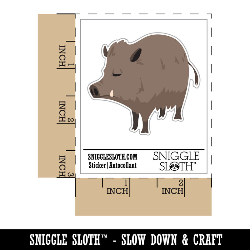 Wild Boar Hog Hairy Pig Waterproof Vinyl Phone Tablet Laptop Water Bottle Car Window Bumper Decal Sticker Set - 5 Pack