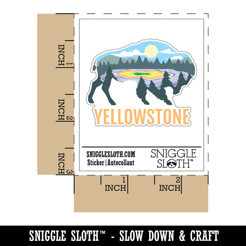 Yellowstone National Park Bison Silhouette Waterproof Vinyl Phone Tablet Laptop Water Bottle Car Window Bumper Decal Sticker Set - 5 Pack