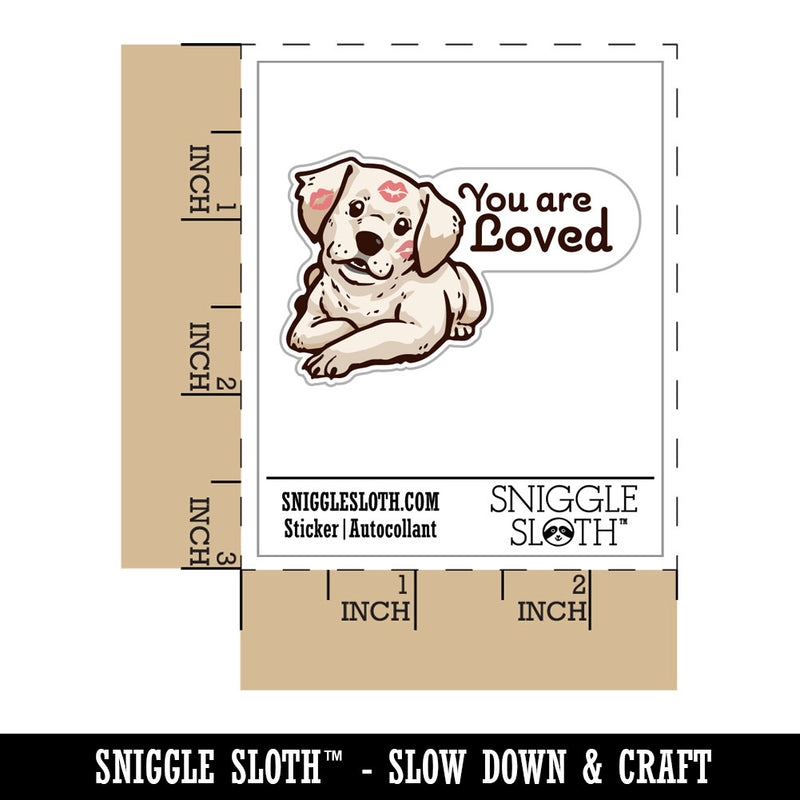 You Are Loved Puppy Lipstick Kisses Waterproof Vinyl Phone Tablet Laptop Water Bottle Car Window Bumper Decal Sticker Set - 5 Pack