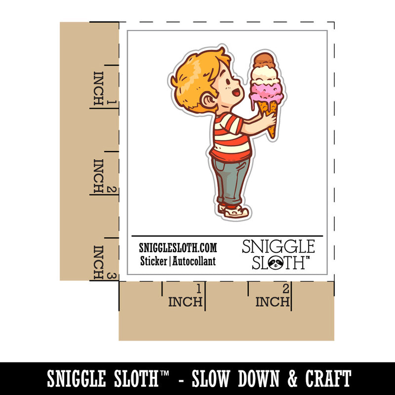 Boy Kid with Ice Cream Cone Summer