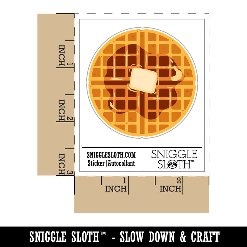 Breakfast Waffle with Butter and Maple Syrup