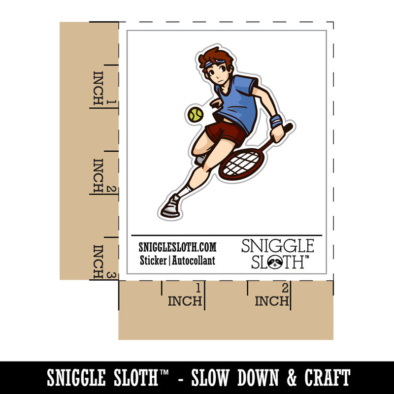 Cartoon Tennis Player Man Racket