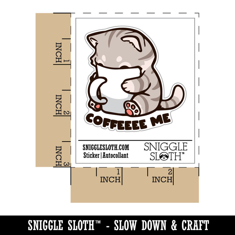 Coffee Me Cute Cat Drinking from Mug
