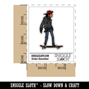 Cool Teenager on Skateboard