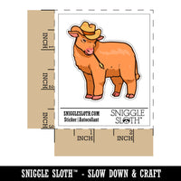 Cute Fluffy Cow with Cowboy Hat Calf